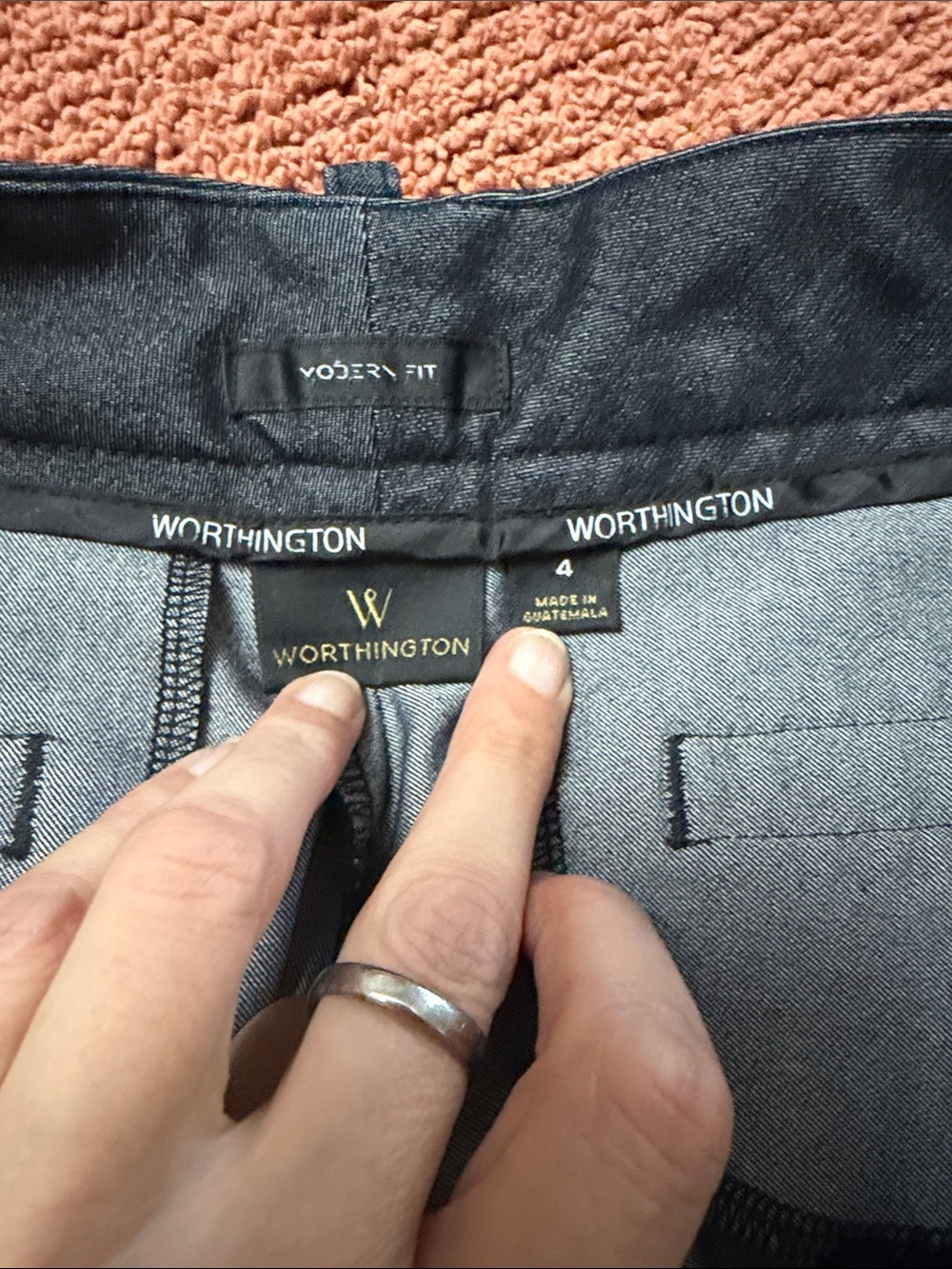 Worthington Charcoal Boot-Cut Dress Pants - Picture 2 of 4